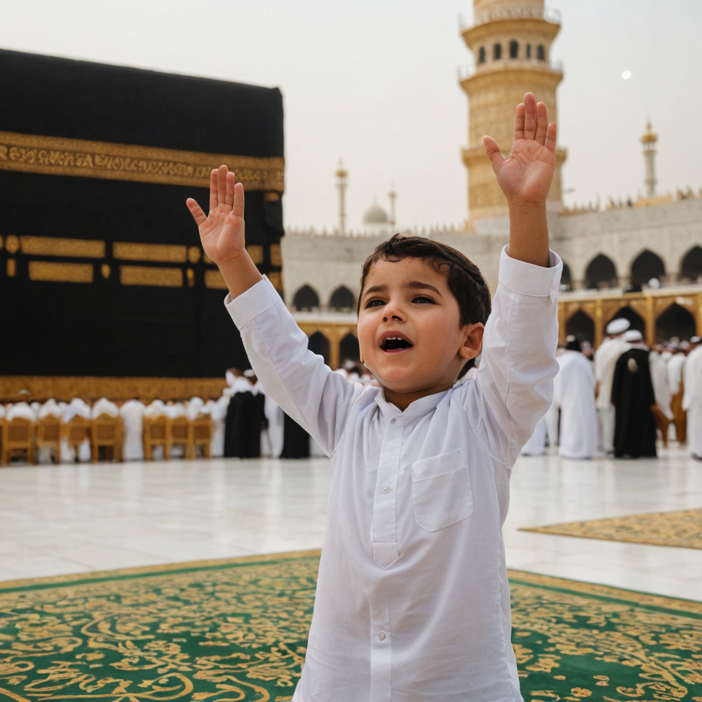 طفل يدعو